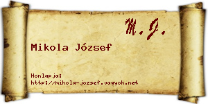 Mikola József névjegykártya